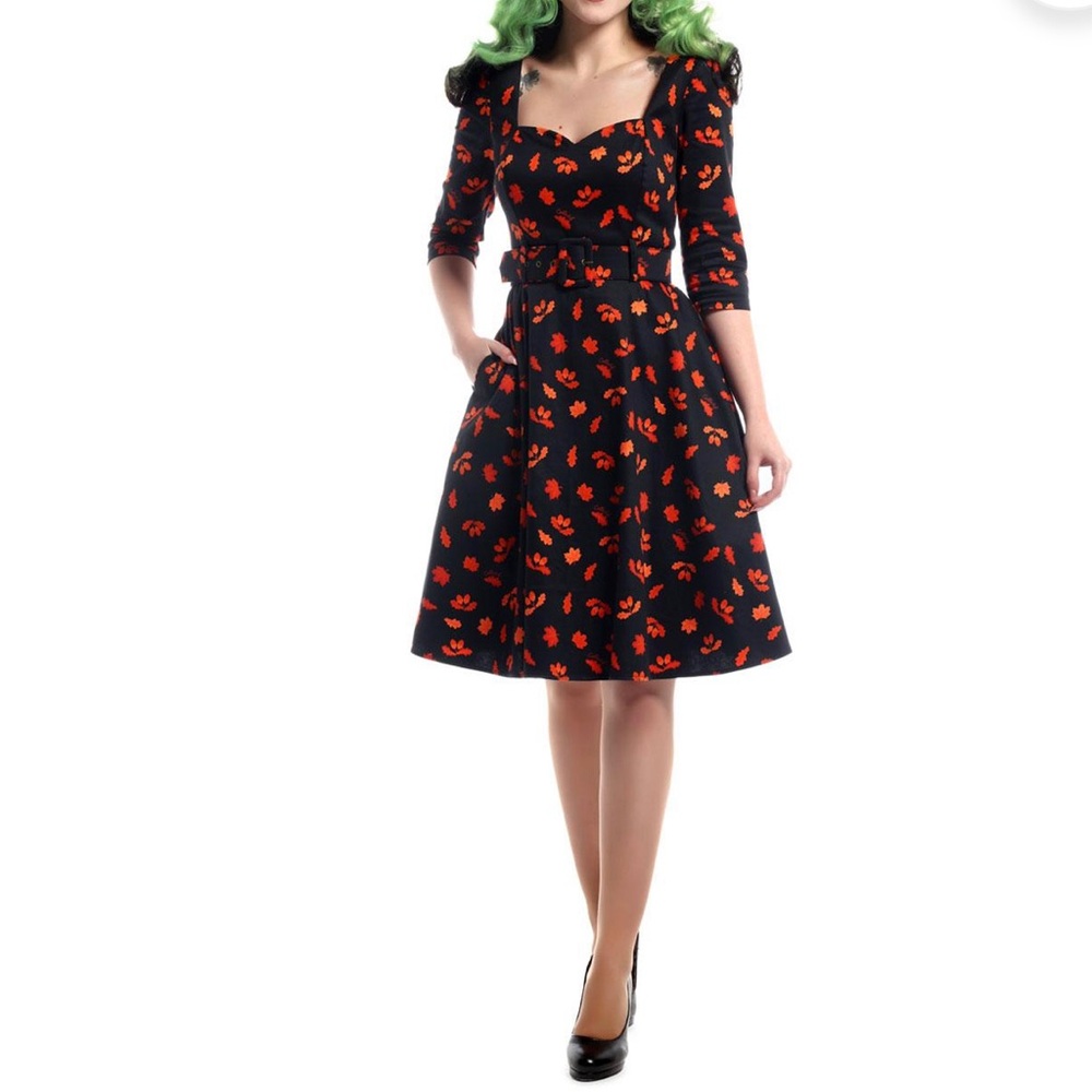 ELIANA COLLECTIF RETRO 50S ACORN PRINT SWING DRESS - Uk - Fall / Autumn theme